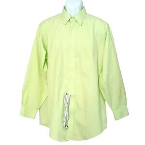 Brooks Brothers Mens Dress Shirt Size L Lime Green Non Iron Long Sleeve Easter